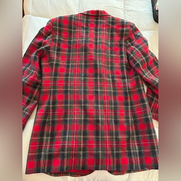 Vintage First Issue Red Plaid Wool Blend Blazer - Picture 7 of 7